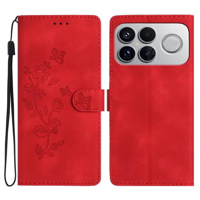 Funda de cuero para teléfono con estampado de flores y mariposas, For Redmi K90 Pro Max/Poco F8 Ultra, For Redmi K90/Poco F8 Pro, For Redmi 15C 5G/4G EU 173mm, For Redmi 15 5G / 4G EU 171mm, For Redmi 15C 5G/4G Global 171mm, For Redmi 15T Pro 5G       ...
