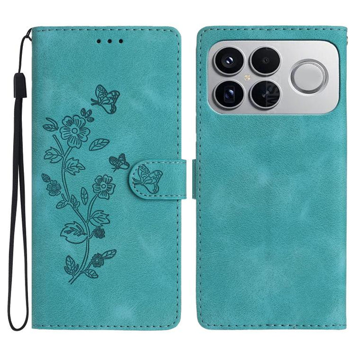 Funda de cuero para teléfono con estampado de flores y mariposas, For Redmi K90 Pro Max/Poco F8 Ultra, For Redmi K90/Poco F8 Pro, For Redmi 15C 5G/4G EU 173mm, For Redmi 15 5G / 4G EU 171mm, For Redmi 15C 5G/4G Global 171mm, For Redmi 15T Pro 5G       ...