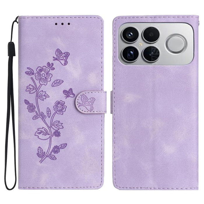 Funda de cuero para teléfono con estampado de flores y mariposas, For Redmi K90 Pro Max/Poco F8 Ultra, For Redmi K90/Poco F8 Pro, For Redmi 15C 5G/4G EU 173mm, For Redmi 15 5G / 4G EU 171mm, For Redmi 15C 5G/4G Global 171mm, For Redmi 15T Pro 5G       ...