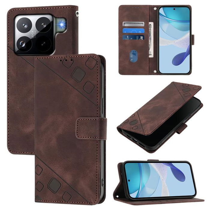Funda para teléfono de piel con relieve y tacto agradable al tacto, For Xiaomi Poco M7 4G 169mm, For Xiaomi 15T Pro 5G, For Xiaomi 15T 5G, For Xiaomi Civi 5 Pro 5G, For Xiaomi 15S Pro 5G, For Xiaomi Poco M7 5G / C75 4G, For Xiaomi Poco X7 5G           ...
