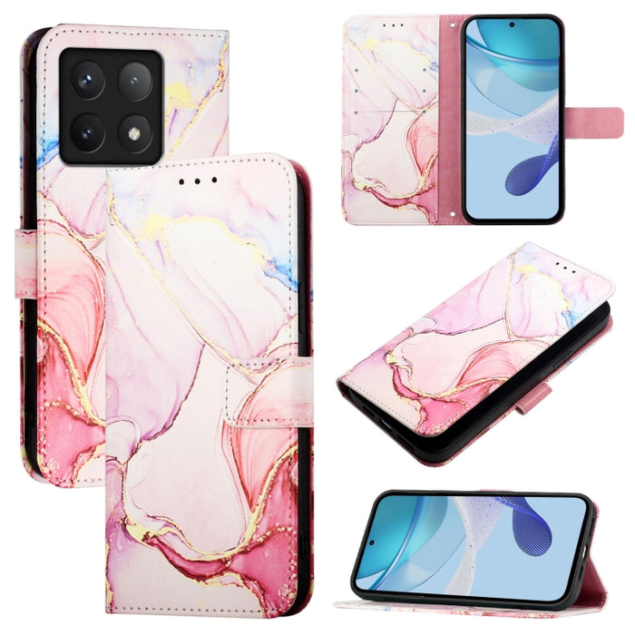 PT003 Funda de cuero con tapa para teléfono con diseño de mármol, For Xiaomi Poco M7 4G 169mm, For Xiaomi 15T Pro, For Xiaomi 15T, For Xiaomi Civi 5 Pro, For Xiaomi 15S Pro, For Xiaomi Poco M7 5G / C75 4G, For Xiaomi Poco X7 5G, For Xiaomi 15 Ultra    ...