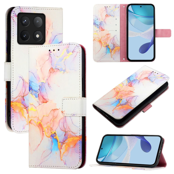 PT003 Funda de cuero con tapa para teléfono con diseño de mármol, For Xiaomi Poco M7 4G 169mm, For Xiaomi 15T Pro, For Xiaomi 15T, For Xiaomi Civi 5 Pro, For Xiaomi 15S Pro, For Xiaomi Poco M7 5G / C75 4G, For Xiaomi Poco X7 5G, For Xiaomi 15 Ultra    ...
