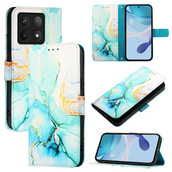 PT003 Funda de cuero con tapa para teléfono con diseño de mármol, For Xiaomi Poco M7 4G 169mm, For Xiaomi 15T Pro, For Xiaomi 15T, For Xiaomi Civi 5 Pro, For Xiaomi 15S Pro, For Xiaomi Poco M7 5G / C75 4G, For Xiaomi Poco X7 5G, For Xiaomi 15 Ultra    ...
