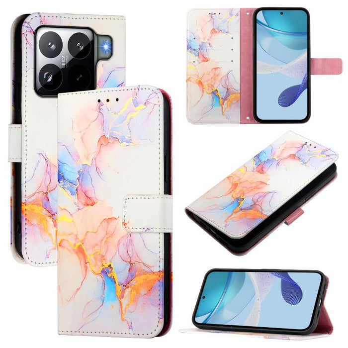 PT003 Funda de cuero con tapa para teléfono con diseño de mármol, For Xiaomi Poco M7 4G 169mm, For Xiaomi 15T Pro, For Xiaomi 15T, For Xiaomi Civi 5 Pro, For Xiaomi 15S Pro, For Xiaomi Poco M7 5G / C75 4G, For Xiaomi Poco X7 5G, For Xiaomi 15 Ultra    ...