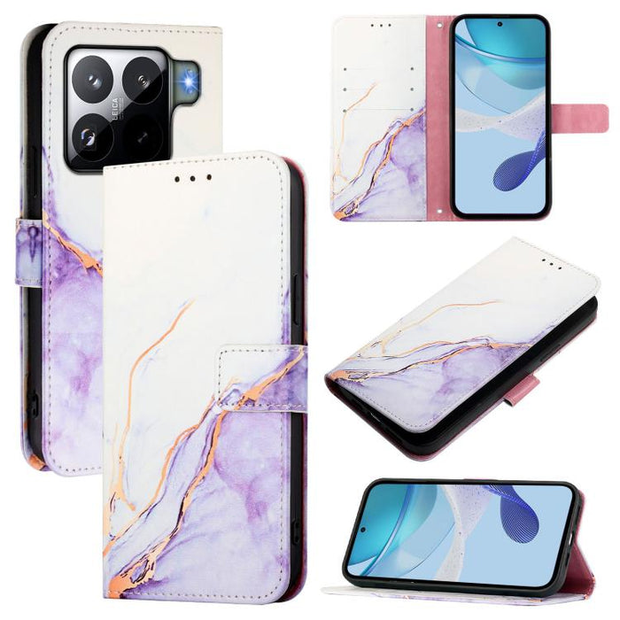 PT003 Funda de cuero con tapa para teléfono con diseño de mármol, For Xiaomi Poco M7 4G 169mm, For Xiaomi 15T Pro, For Xiaomi 15T, For Xiaomi Civi 5 Pro, For Xiaomi 15S Pro, For Xiaomi Poco M7 5G / C75 4G, For Xiaomi Poco X7 5G, For Xiaomi 15 Ultra    ...