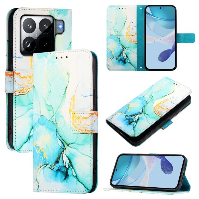 PT003 Funda de cuero con tapa para teléfono con diseño de mármol, For Xiaomi Poco M7 4G 169mm, For Xiaomi 15T Pro, For Xiaomi 15T, For Xiaomi Civi 5 Pro, For Xiaomi 15S Pro, For Xiaomi Poco M7 5G / C75 4G, For Xiaomi Poco X7 5G, For Xiaomi 15 Ultra    ...