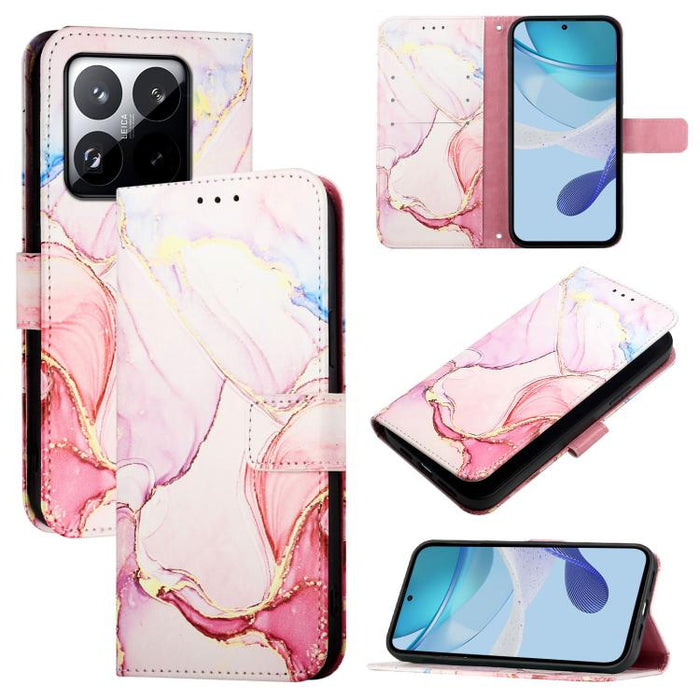 PT003 Funda de cuero con tapa para teléfono con diseño de mármol, For Xiaomi Poco M7 4G 169mm, For Xiaomi 15T Pro, For Xiaomi 15T, For Xiaomi Civi 5 Pro, For Xiaomi 15S Pro, For Xiaomi Poco M7 5G / C75 4G, For Xiaomi Poco X7 5G, For Xiaomi 15 Ultra    ...