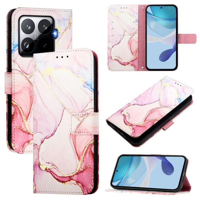 PT003 Funda de cuero con tapa para teléfono con diseño de mármol, For Xiaomi Poco M7 4G 169mm, For Xiaomi 15T Pro, For Xiaomi 15T, For Xiaomi Civi 5 Pro, For Xiaomi 15S Pro, For Xiaomi Poco M7 5G / C75 4G, For Xiaomi Poco X7 5G, For Xiaomi 15 Ultra    ...