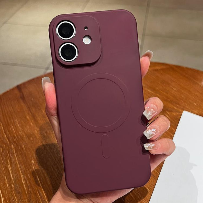 Funda magnética para teléfono MagSafe de silicona líquida de color sólido, For iPhone 11, For iPhone 11 Pro