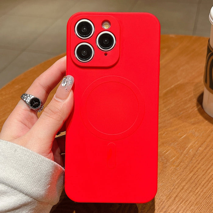 Funda magnética para teléfono MagSafe de silicona líquida de color sólido, For iPhone 11, For iPhone 11 Pro
