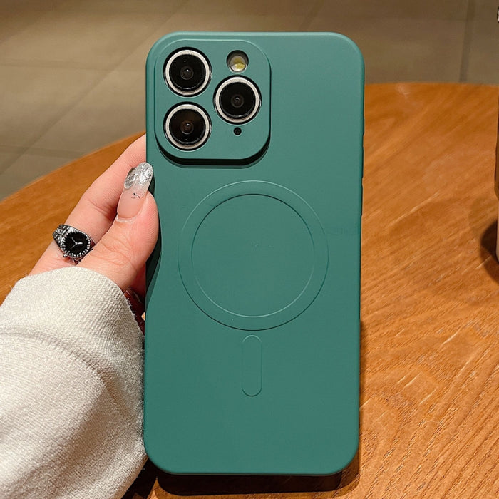 Funda magnética para teléfono MagSafe de silicona líquida de color sólido, For iPhone 11, For iPhone 11 Pro