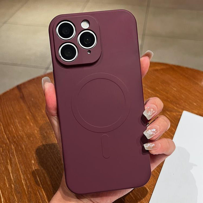 Funda magnética para teléfono MagSafe de silicona líquida de color sólido, For iPhone 11, For iPhone 11 Pro
