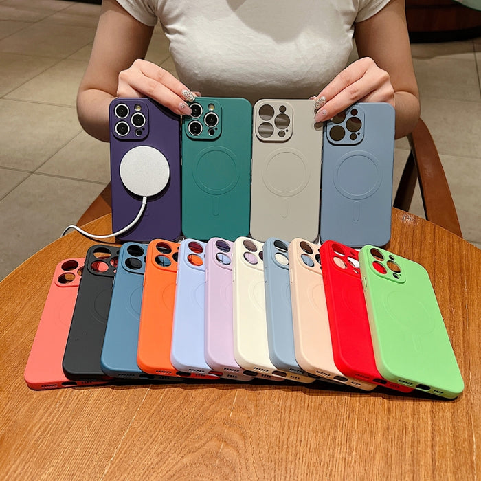 Funda magnética para teléfono MagSafe de silicona líquida de color sólido, For iPhone 11, For iPhone 11 Pro