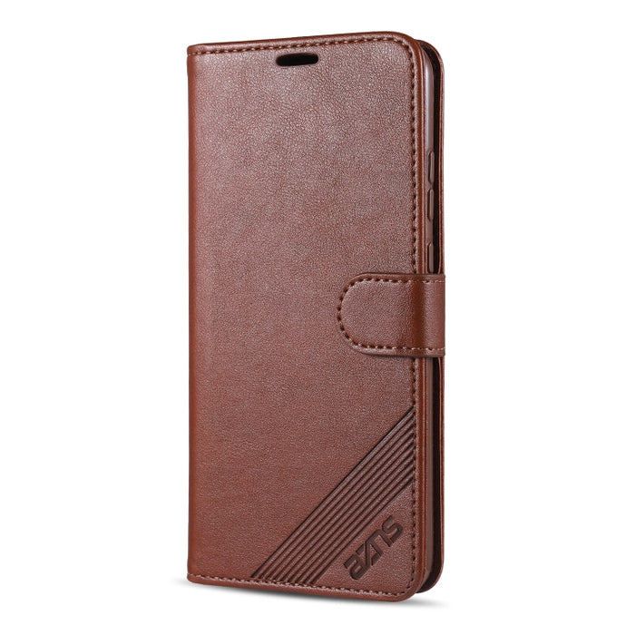 AZNS Estuche de cuero con tapa horizontal con textura de piel de oveja con soporte y ranuras para tarjetas y billetera, For Xiaomi Redmi 9C