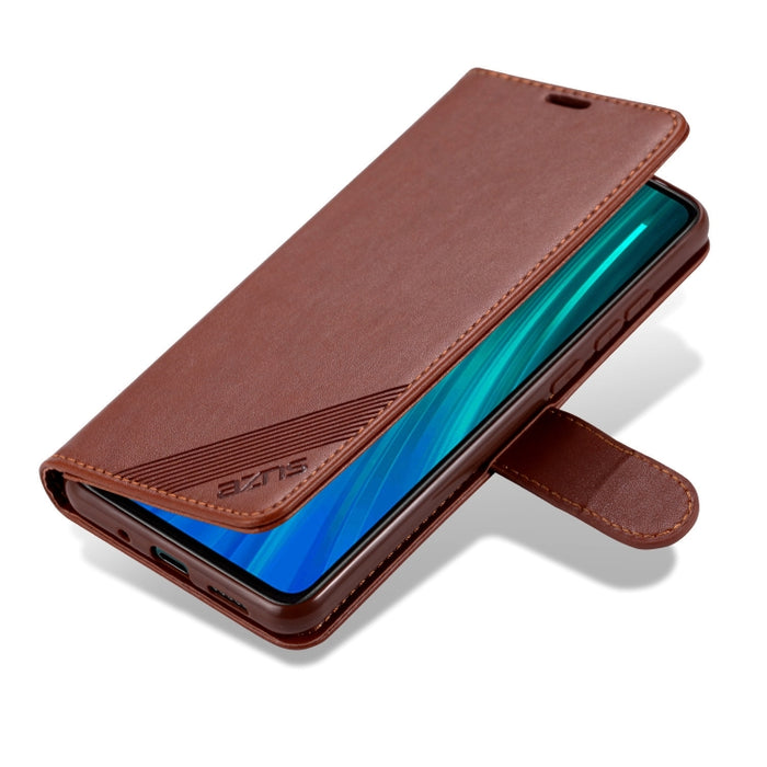 AZNS Estuche de cuero con tapa horizontal con textura de piel de oveja con soporte y ranuras para tarjetas y billetera, For Xiaomi Redmi 9C