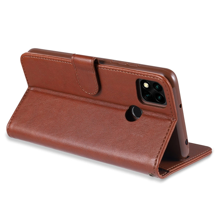 AZNS Estuche de cuero con tapa horizontal con textura de piel de oveja con soporte y ranuras para tarjetas y billetera, For Xiaomi Redmi 9C