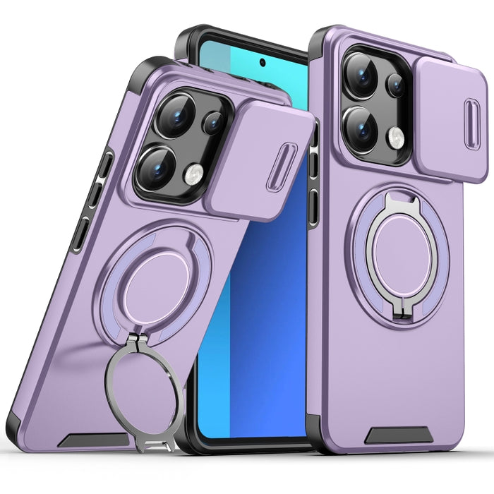 Estuche para teléfono con soporte de anillo deslizante Camshield, For Redmi Turbo 5 Max / Poco X8 Pro Max, For Redmi Turbo 5 / Poco X8 Pro 5G, For Redmi Turbo 4 Pro / Poco F7, For Redmi Note 14 4G 164.84mm, For Redmi Note 14 Pro 5G / 4G                ...