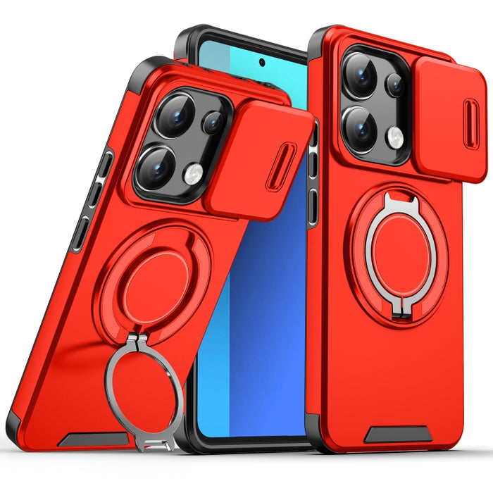 Estuche para teléfono con soporte de anillo deslizante Camshield, For Redmi Turbo 5 Max / Poco X8 Pro Max, For Redmi Turbo 5 / Poco X8 Pro 5G, For Redmi Turbo 4 Pro / Poco F7, For Redmi Note 14 4G 164.84mm, For Redmi Note 14 Pro 5G / 4G                ...