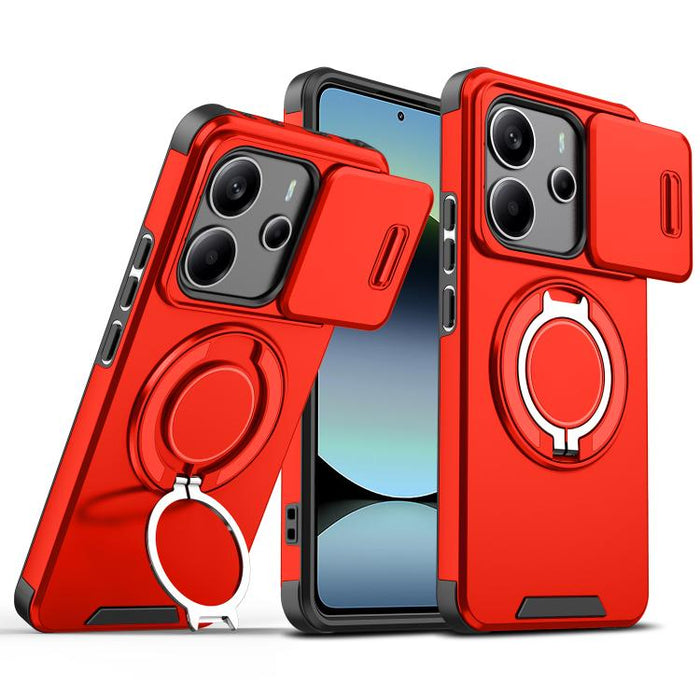 Estuche para teléfono con soporte de anillo deslizante Camshield, For Redmi Turbo 5 Max / Poco X8 Pro Max, For Redmi Turbo 5 / Poco X8 Pro 5G, For Redmi Turbo 4 Pro / Poco F7, For Redmi Note 14 4G 164.84mm, For Redmi Note 14 Pro 5G / 4G                ...