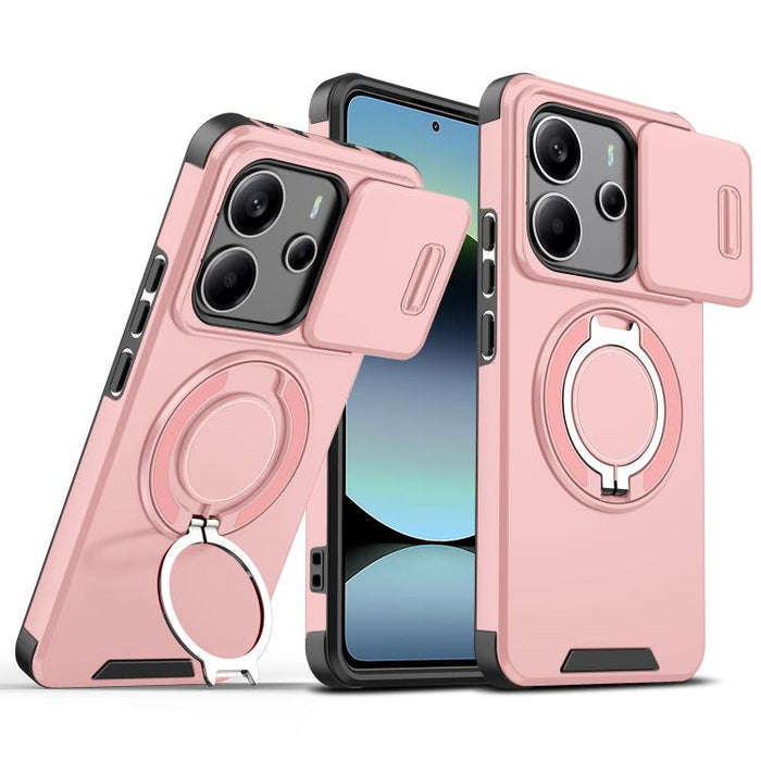 Estuche para teléfono con soporte de anillo deslizante Camshield, For Redmi Turbo 5 Max / Poco X8 Pro Max, For Redmi Turbo 5 / Poco X8 Pro 5G, For Redmi Turbo 4 Pro / Poco F7, For Redmi Note 14 4G 164.84mm, For Redmi Note 14 Pro 5G / 4G                ...