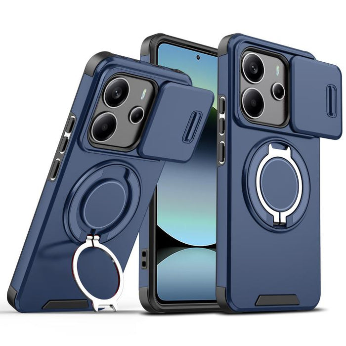 Estuche para teléfono con soporte de anillo deslizante Camshield, For Redmi Turbo 5 Max / Poco X8 Pro Max, For Redmi Turbo 5 / Poco X8 Pro 5G, For Redmi Turbo 4 Pro / Poco F7, For Redmi Note 14 4G 164.84mm, For Redmi Note 14 Pro 5G / 4G                ...