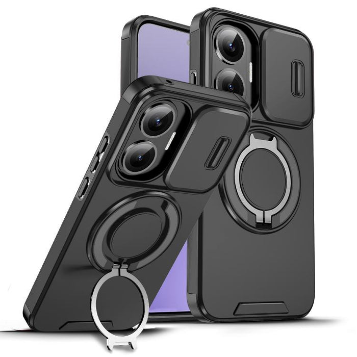 Estuche para teléfono con soporte de anillo deslizante Camshield, For Redmi Turbo 5 Max / Poco X8 Pro Max, For Redmi Turbo 5 / Poco X8 Pro 5G, For Redmi Turbo 4 Pro / Poco F7, For Redmi Note 14 4G 164.84mm, For Redmi Note 14 Pro 5G / 4G                ...