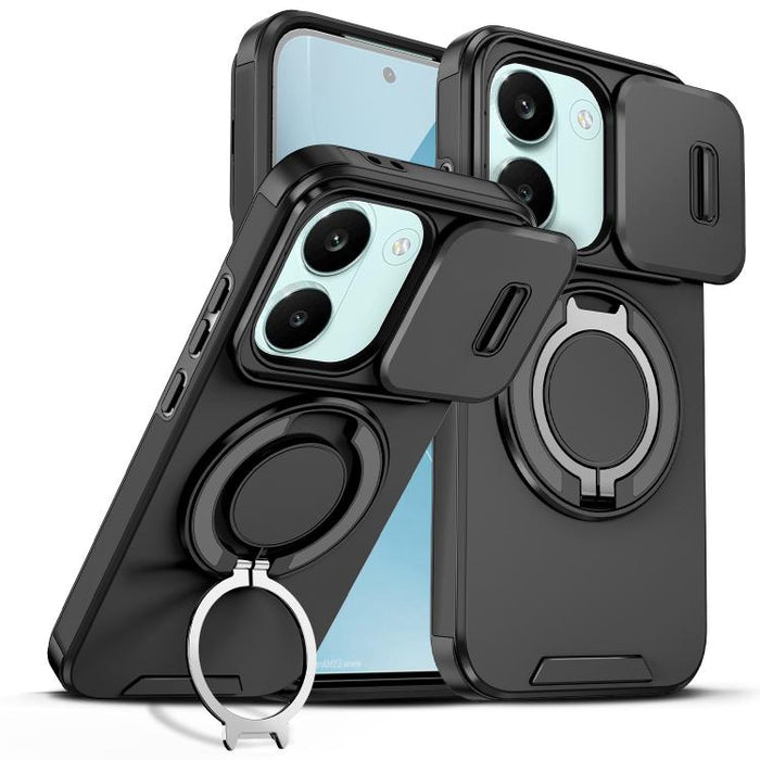 Estuche para teléfono con soporte de anillo deslizante Camshield, For Redmi Turbo 5 Max / Poco X8 Pro Max, For Redmi Turbo 5 / Poco X8 Pro 5G, For Redmi Turbo 4 Pro / Poco F7, For Redmi Note 14 4G 164.84mm, For Redmi Note 14 Pro 5G / 4G                ...