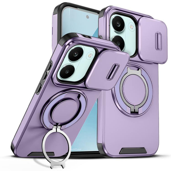 Estuche para teléfono con soporte de anillo deslizante Camshield, For Redmi Turbo 5 Max / Poco X8 Pro Max, For Redmi Turbo 5 / Poco X8 Pro 5G, For Redmi Turbo 4 Pro / Poco F7, For Redmi Note 14 4G 164.84mm, For Redmi Note 14 Pro 5G / 4G                ...