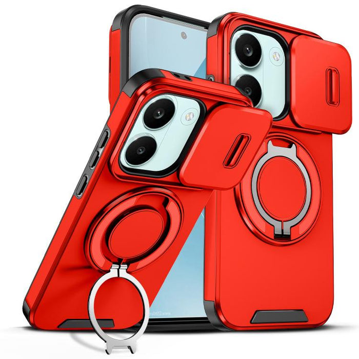 Estuche para teléfono con soporte de anillo deslizante Camshield, For Redmi Turbo 5 Max / Poco X8 Pro Max, For Redmi Turbo 5 / Poco X8 Pro 5G, For Redmi Turbo 4 Pro / Poco F7, For Redmi Note 14 4G 164.84mm, For Redmi Note 14 Pro 5G / 4G                ...