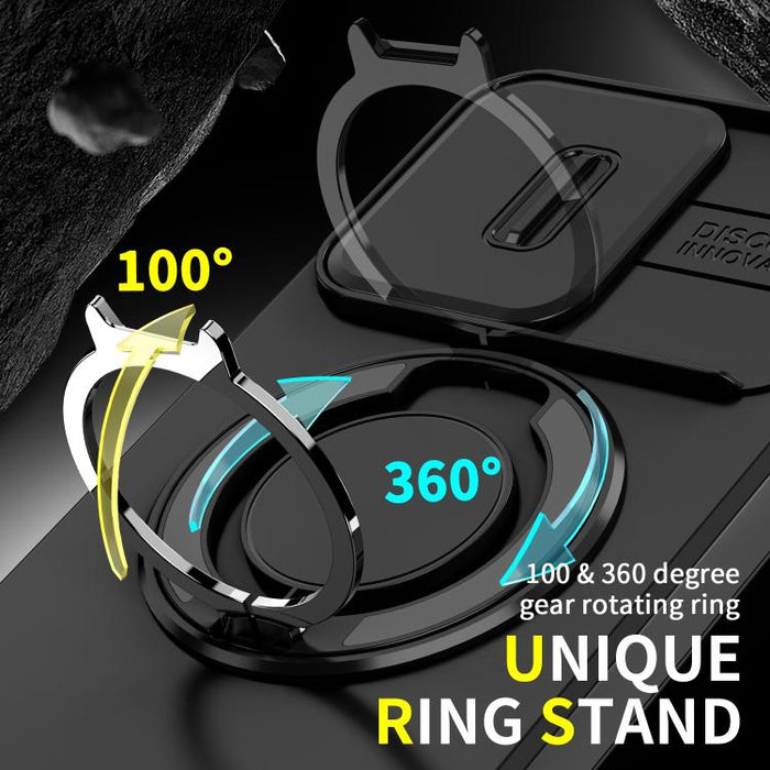 Estuche para teléfono con soporte de anillo deslizante Camshield, For Redmi Turbo 5 Max / Poco X8 Pro Max, For Redmi Turbo 5 / Poco X8 Pro 5G, For Redmi Turbo 4 Pro / Poco F7, For Redmi Note 14 4G 164.84mm, For Redmi Note 14 Pro 5G / 4G                ...