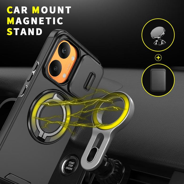 Estuche para teléfono con soporte de anillo deslizante Camshield, For Redmi Turbo 5 Max / Poco X8 Pro Max, For Redmi Turbo 5 / Poco X8 Pro 5G, For Redmi Turbo 4 Pro / Poco F7, For Redmi Note 14 4G 164.84mm, For Redmi Note 14 Pro 5G / 4G                ...