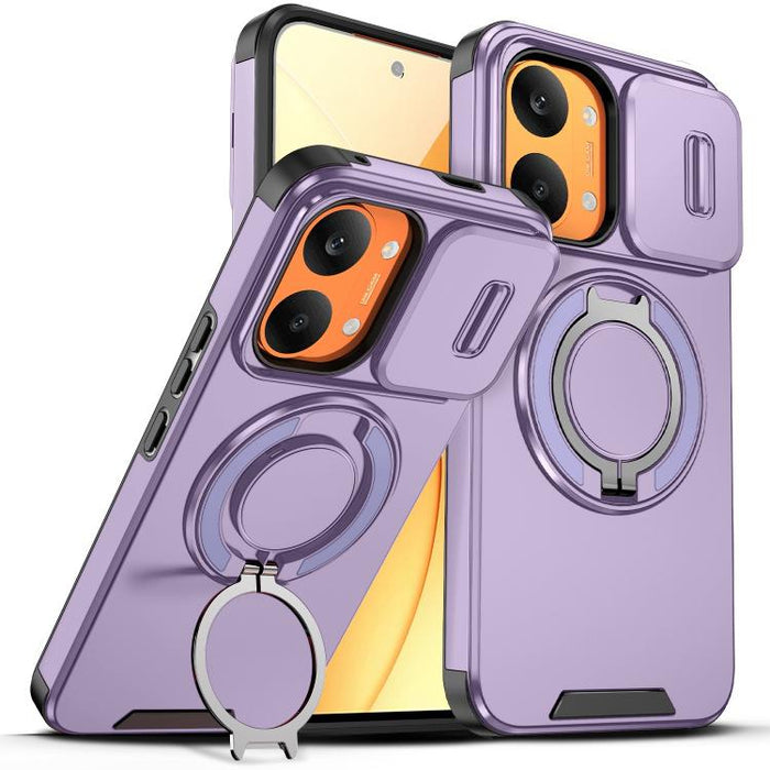 Estuche para teléfono con soporte de anillo deslizante Camshield, For Redmi Turbo 5 Max / Poco X8 Pro Max, For Redmi Turbo 5 / Poco X8 Pro 5G, For Redmi Turbo 4 Pro / Poco F7, For Redmi Note 14 4G 164.84mm, For Redmi Note 14 Pro 5G / 4G                ...