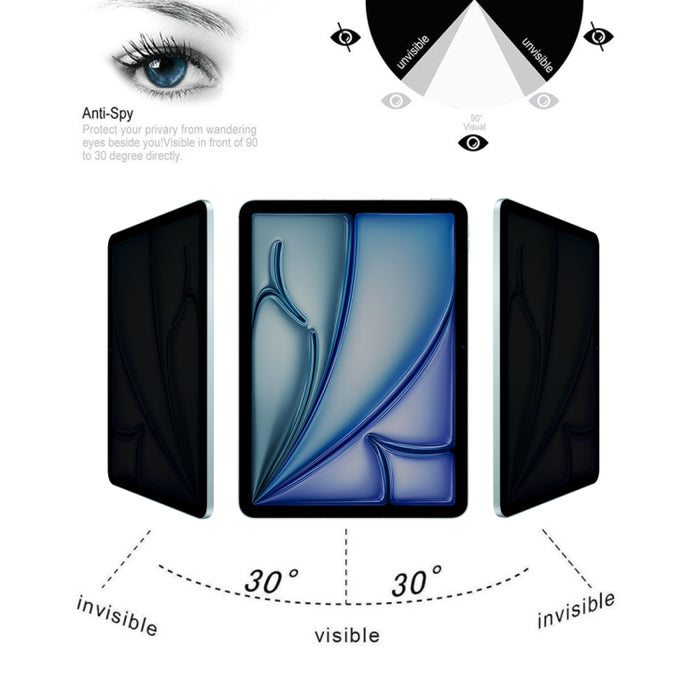 Película de vidrio templado a prueba de explosiones, antirreflejo y privacidad, 0,33 mm, 9H, 2,5D, For iPad Pro 13 2025 / 2024, For iPad Pro 11 2025 / 2024, For iPad Air 11 2025 / 2024, For iPad Air 13 2025 / 2024, For iPad 10.2 2021 / 2020 / 2019