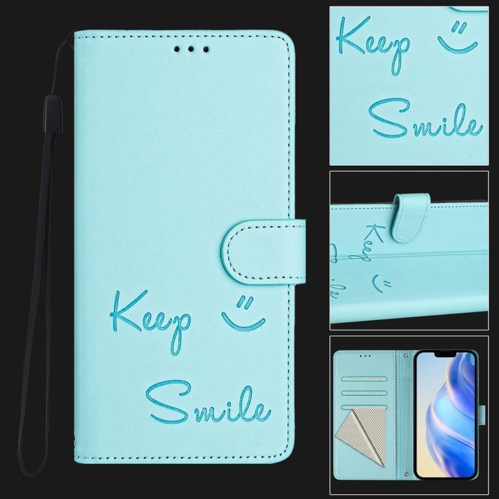 Funda de cuero para teléfono con RFID y estampado de sonrisas, For iPhone 14 Pro Max, For iPhone SE 2022 / 2020 / 8 / 7, For iPhone 13 Pro Max, For iPhone 13 Pro, For iPhone 13 mini, For iPhone 12 / 12 Pro, For iPhone 12 Pro Max, For iPhone 12 mini    ...