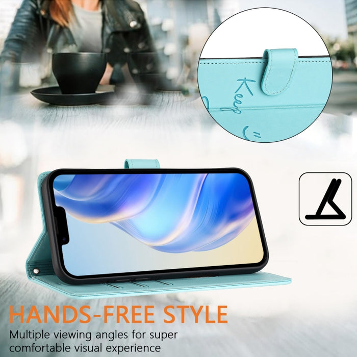 Funda de cuero para teléfono con RFID y estampado de sonrisas, For iPhone 14 Pro Max, For iPhone SE 2022 / 2020 / 8 / 7, For iPhone 13 Pro Max, For iPhone 13 Pro, For iPhone 13 mini, For iPhone 12 / 12 Pro, For iPhone 12 Pro Max, For iPhone 12 mini    ...