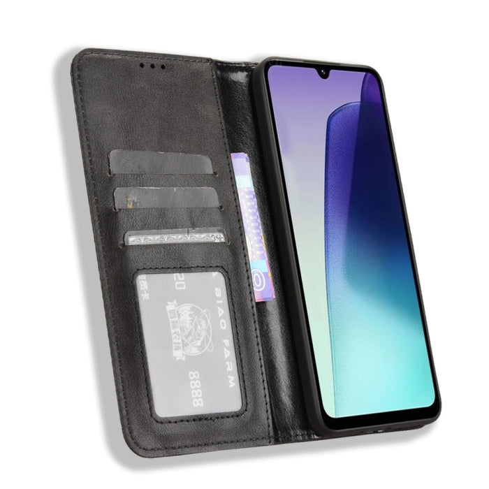 Funda de cuero para teléfono con textura retro y hebilla magnética, For Redmi 14C 4G, For Redmi K70 Ultra, For Redmi 13 4G / Note 13R 5G