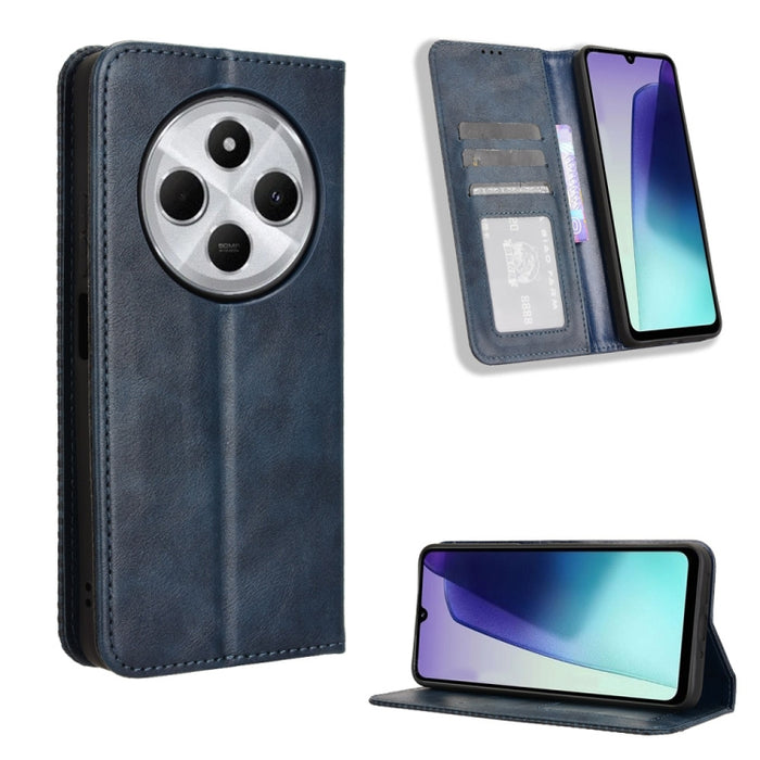 Funda de cuero para teléfono con textura retro y hebilla magnética, For Redmi A7 Pro 171mm / Poco C85x 5G, For Redmi 15a 5G / R70 5G / R70m 5G, For Redmi Turbo 5 Max 5G / Poco X8 Pro Max, For Redmi Turbo 5 5G / Poco X8 Pro                              ...