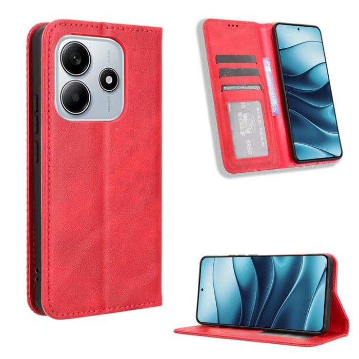Funda de cuero para teléfono con textura retro y hebilla magnética, For Redmi A7 Pro 171mm / Poco C85x 5G, For Redmi 15a 5G / R70 5G / R70m 5G, For Redmi Turbo 5 Max 5G / Poco X8 Pro Max, For Redmi Turbo 5 5G / Poco X8 Pro                              ...