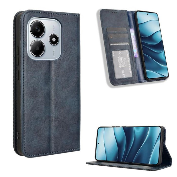 Funda de cuero para teléfono con textura retro y hebilla magnética, For Redmi A7 Pro 171mm / Poco C85x 5G, For Redmi 15a 5G / R70 5G / R70m 5G, For Redmi Turbo 5 Max 5G / Poco X8 Pro Max, For Redmi Turbo 5 5G / Poco X8 Pro                              ...