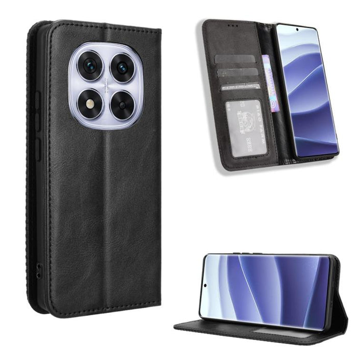 Funda de cuero para teléfono con textura retro y hebilla magnética, For Redmi 14C 4G, For Redmi K70 Ultra, For Redmi 13 4G / Note 13R 5G