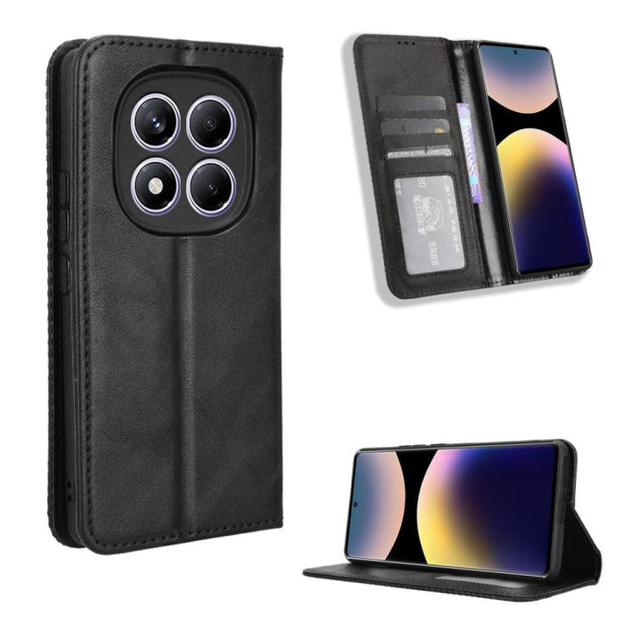 Funda de cuero para teléfono con textura retro y hebilla magnética, For Redmi A7 Pro 171mm / Poco C85x 5G, For Redmi 15a 5G / R70 5G / R70m 5G, For Redmi Turbo 5 Max 5G / Poco X8 Pro Max, For Redmi Turbo 5 5G / Poco X8 Pro                              ...