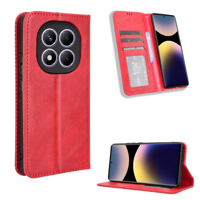 Funda de cuero para teléfono con textura retro y hebilla magnética, For Redmi A7 Pro 171mm / Poco C85x 5G, For Redmi 15a 5G / R70 5G / R70m 5G, For Redmi Turbo 5 Max 5G / Poco X8 Pro Max, For Redmi Turbo 5 5G / Poco X8 Pro                              ...