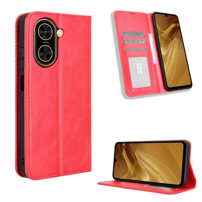 Funda de cuero para teléfono con textura retro y hebilla magnética, For Redmi A7 Pro 171mm / Poco C85x 5G, For Redmi 15a 5G / R70 5G / R70m 5G, For Redmi Turbo 5 Max 5G / Poco X8 Pro Max, For Redmi Turbo 5 5G / Poco X8 Pro                              ...