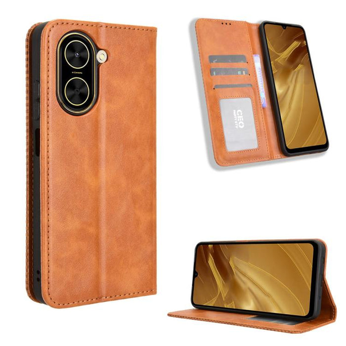 Funda de cuero para teléfono con textura retro y hebilla magnética, For Redmi A7 Pro 171mm / Poco C85x 5G, For Redmi 15a 5G / R70 5G / R70m 5G, For Redmi Turbo 5 Max 5G / Poco X8 Pro Max, For Redmi Turbo 5 5G / Poco X8 Pro                              ...