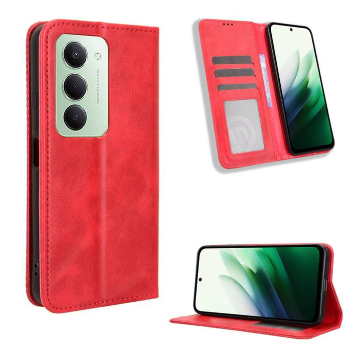 Funda de cuero para teléfono con textura retro y hebilla magnética, For Redmi A7 Pro 171mm / Poco C85x 5G, For Redmi 15a 5G / R70 5G / R70m 5G, For Redmi Turbo 5 Max 5G / Poco X8 Pro Max, For Redmi Turbo 5 5G / Poco X8 Pro                              ...