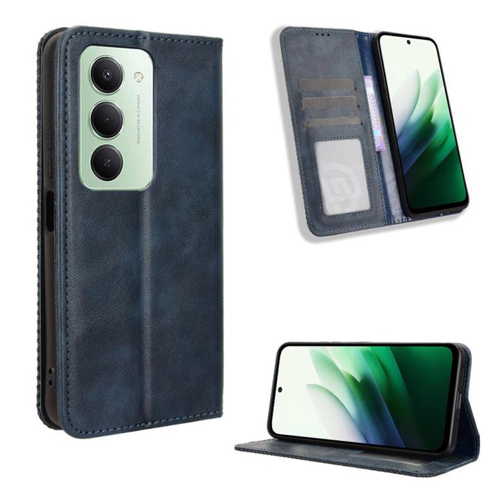 Funda de cuero para teléfono con textura retro y hebilla magnética, For Redmi A7 Pro 171mm / Poco C85x 5G, For Redmi 15a 5G / R70 5G / R70m 5G, For Redmi Turbo 5 Max 5G / Poco X8 Pro Max, For Redmi Turbo 5 5G / Poco X8 Pro                              ...