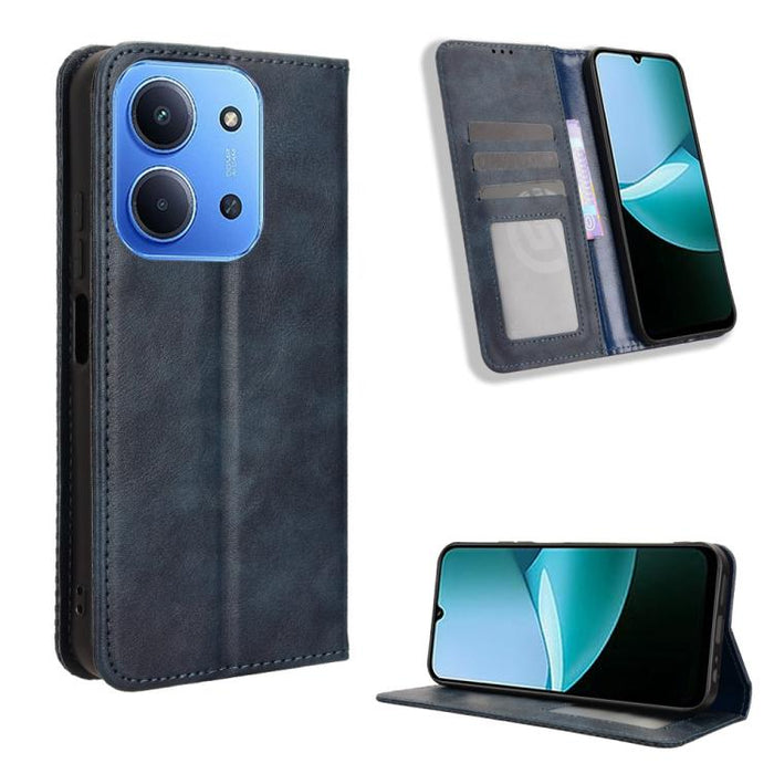 Funda de cuero para teléfono con textura retro y hebilla magnética, For Redmi A7 Pro 171mm / Poco C85x 5G, For Redmi 15a 5G / R70 5G / R70m 5G, For Redmi Turbo 5 Max 5G / Poco X8 Pro Max, For Redmi Turbo 5 5G / Poco X8 Pro                              ...