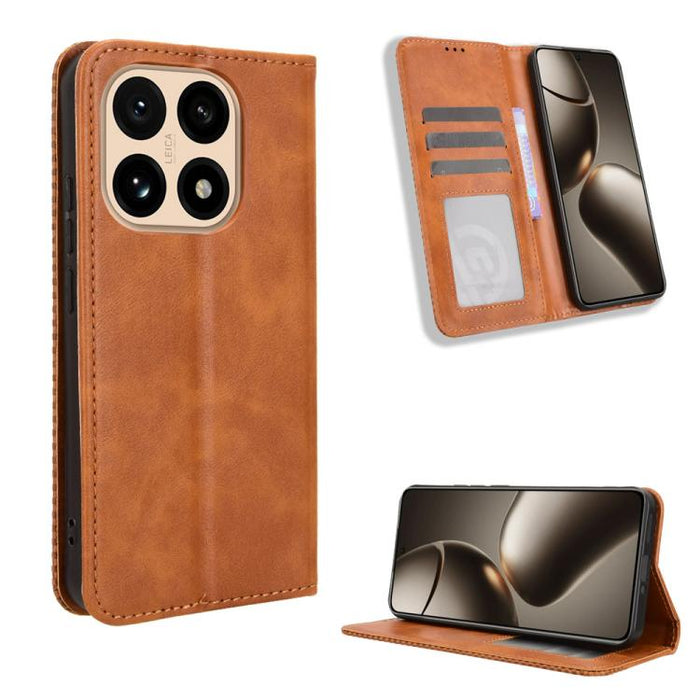 Funda de cuero para teléfono con textura retro y hebilla magnética, For Redmi A7 Pro 171mm / Poco C85x 5G, For Redmi 15a 5G / R70 5G / R70m 5G, For Redmi Turbo 5 Max 5G / Poco X8 Pro Max, For Redmi Turbo 5 5G / Poco X8 Pro                              ...