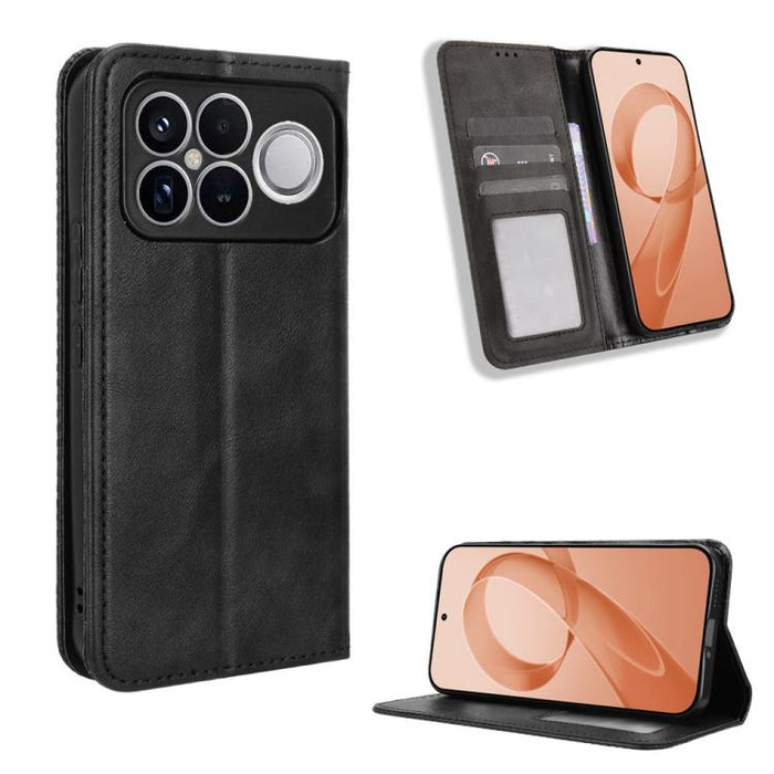 Funda de cuero para teléfono con textura retro y hebilla magnética, For Redmi A7 Pro 171mm / Poco C85x 5G, For Redmi 15a 5G / R70 5G / R70m 5G, For Redmi Turbo 5 Max 5G / Poco X8 Pro Max, For Redmi Turbo 5 5G / Poco X8 Pro                              ...