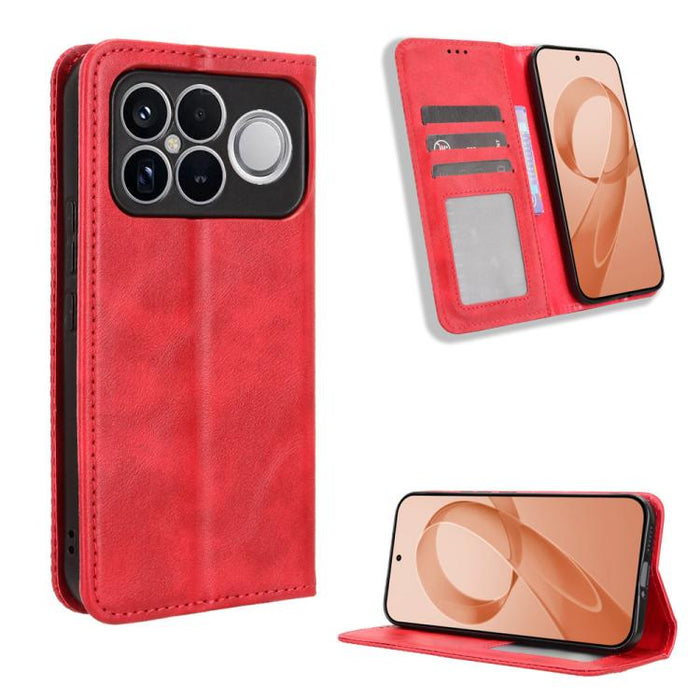 Funda de cuero para teléfono con textura retro y hebilla magnética, For Redmi A7 Pro 171mm / Poco C85x 5G, For Redmi 15a 5G / R70 5G / R70m 5G, For Redmi Turbo 5 Max 5G / Poco X8 Pro Max, For Redmi Turbo 5 5G / Poco X8 Pro                              ...